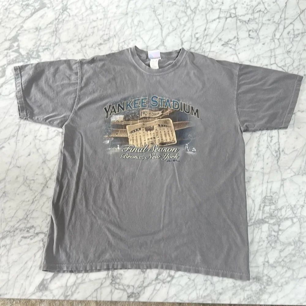 MAJESTIC YANKEE STADIUM 2008 FINAL SEASON T-SHIRT, MEN XL, MLB NEW YORK YANKEES